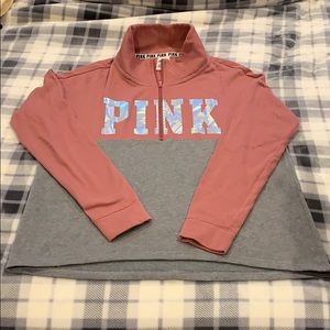 PINK half zip crew neck!